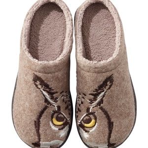 L.L. Bean Women’s Daybreak Scuffs, Motif Taupe Owl